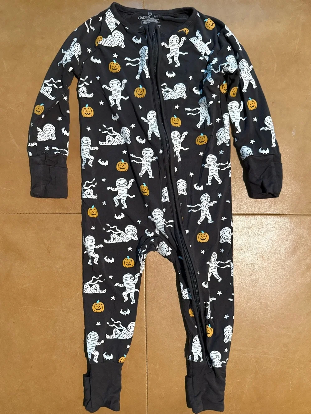Caden Lane Viscose Bamboo Glow Halloween Mummy Footie 6-12M